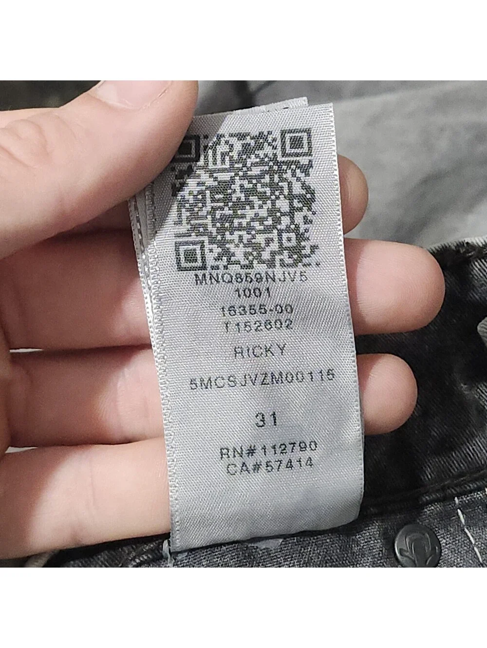 True Religion Ricky Relaxed Straight Jeans Acid Wash Gray Black Y2K Skate 31x30